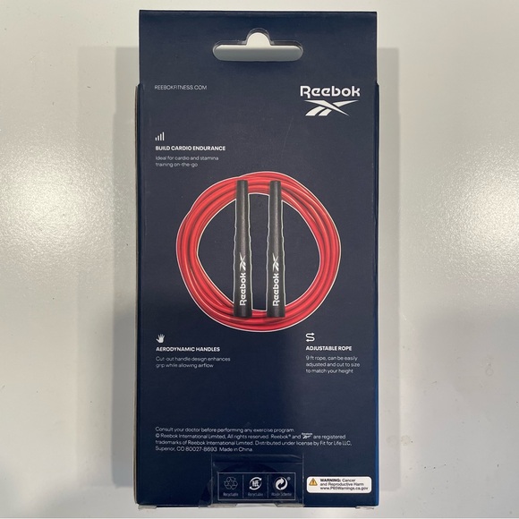 NWT Reebok Adjustable Jump Rope for Cardio Workout Exercise - Picture 2 of 5